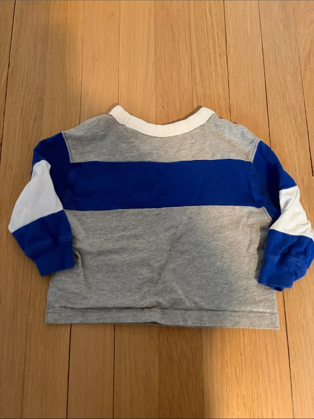 Toddler Boy Baby Gap Gray & Royal Blue Long Sleeve Shirt